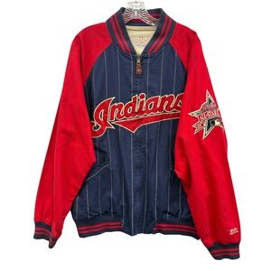 Vintage Cleveland Indians 1997 All Star Game Mirage MLB Bomber Jacket Retro XL